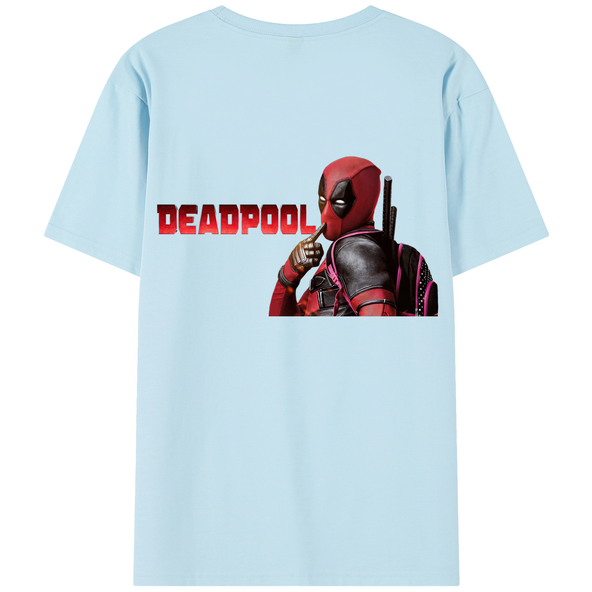 （画像用） Deadpool デッドプール 綿100％半袖Tシャツ（背面プリント）